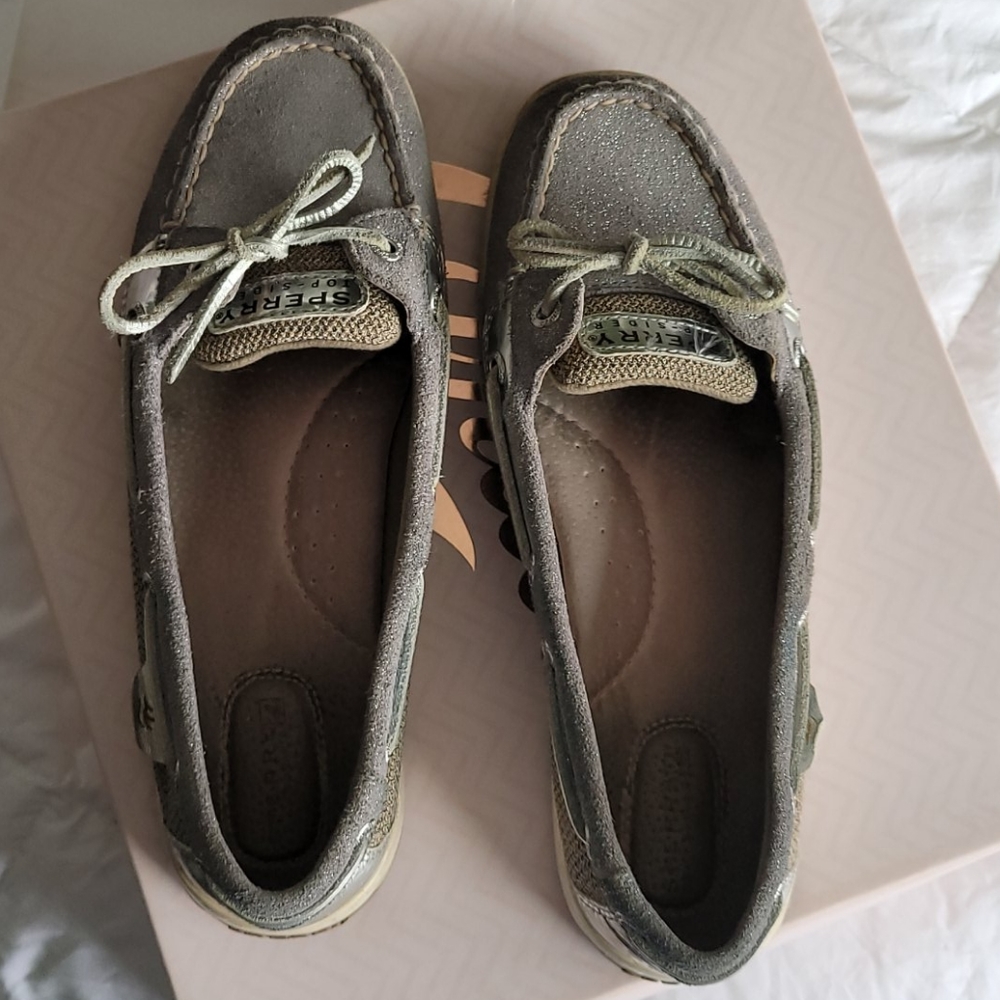 Sparkly Grey Sperrys